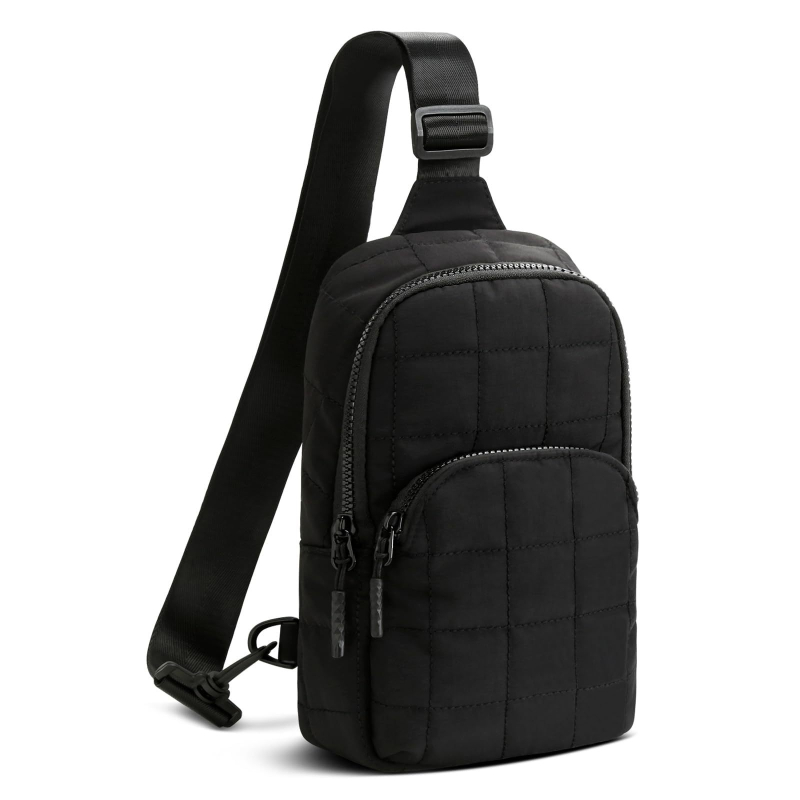 Lagana crossbody/pojas torba s rombom šivanjem quiltom, džep za mobitel, unutarnji džep sa zatvaračem, vanjska najlonska površina, podstava od poliestera