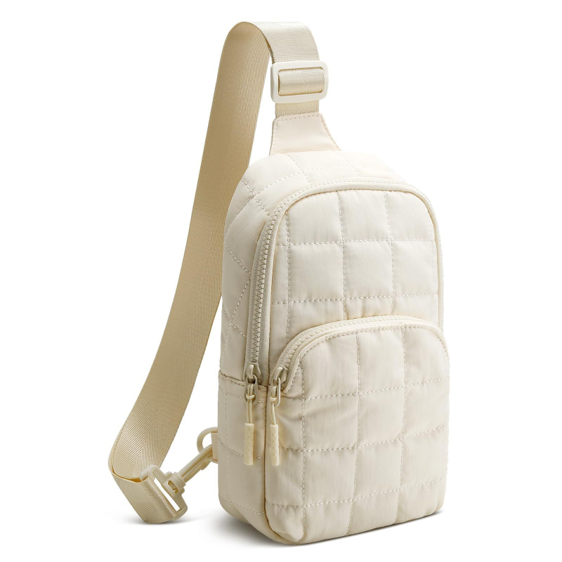 Lagana crossbody/pojas torba s rombom šivanjem quiltom, džep za mobitel, unutarnji džep sa zatvaračem, vanjska najlonska površina, podstava od poliestera
