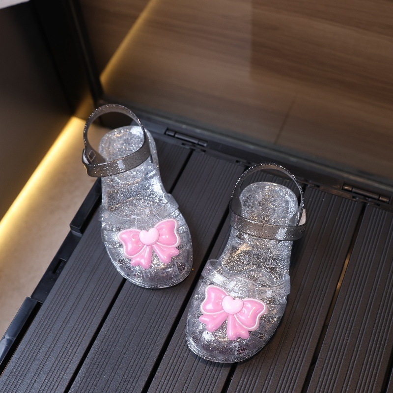 Dječje sandale s jelly kristalima i mašnicom, anti-slip za plažu, stil princeze, korejski stil