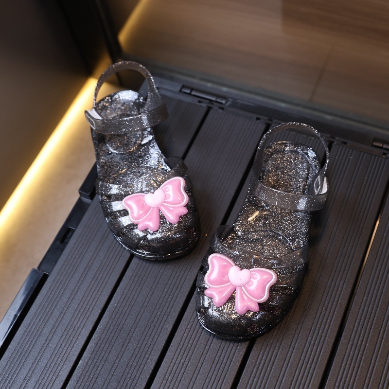 Dječje sandale s jelly kristalima i mašnicom, anti-slip za plažu, stil princeze, korejski stil
