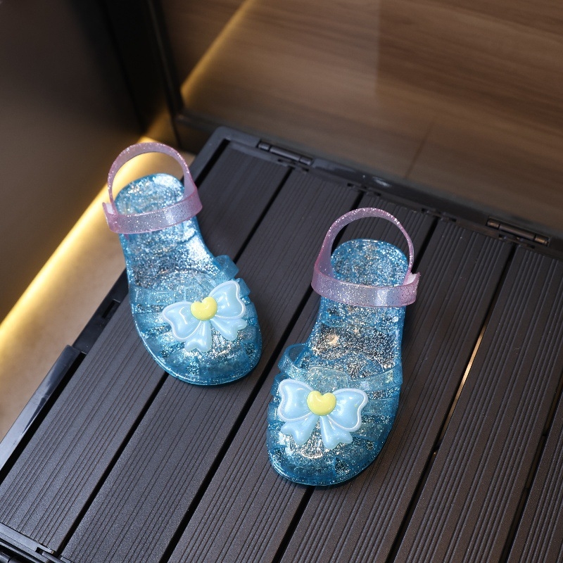 Dječje sandale s jelly kristalima i mašnicom, anti-slip za plažu, stil princeze, korejski stil
