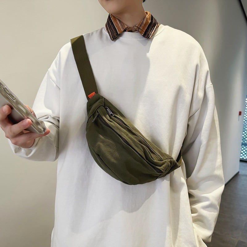 Platnena torbica za pojas s crossbody remenom, kompaktna torba za studente i svakodnevnu upotrebu