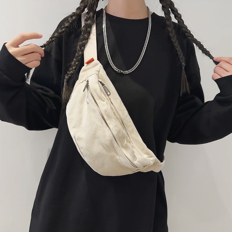 Platnena torbica za pojas s crossbody remenom, kompaktna torba za studente i svakodnevnu upotrebu