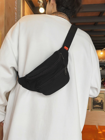 Unisex torba za prsa od ispranog platna u japanskom stilu, casual mala crossbody torba za mlade