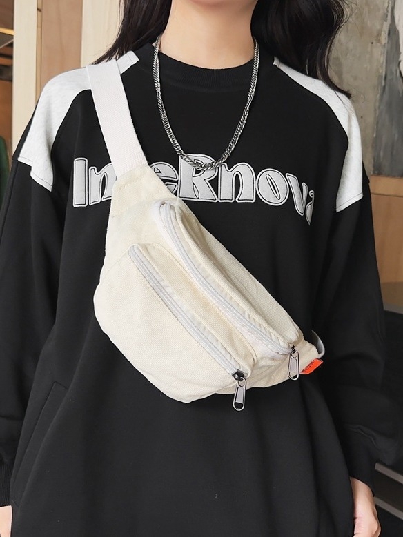 Unisex torba za prsa od ispranog platna u japanskom stilu, casual mala crossbody torba za mlade