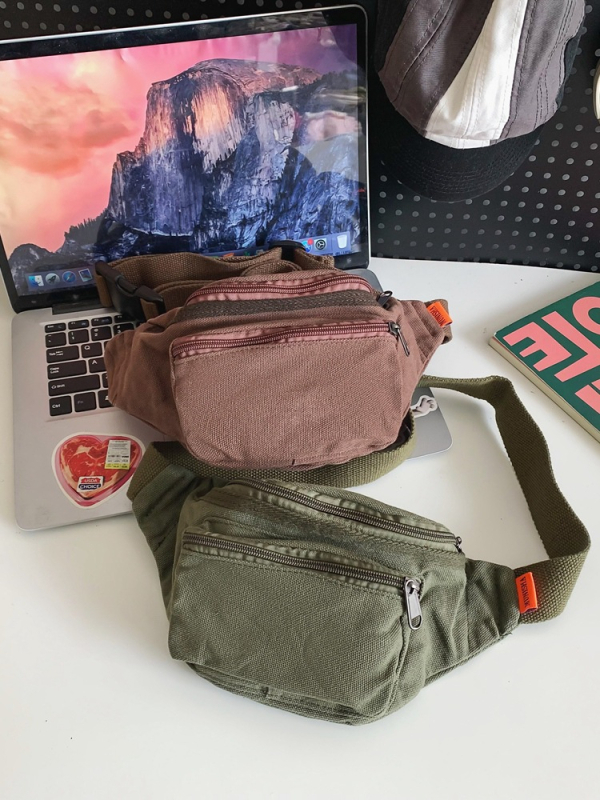 Unisex torba za prsa od ispranog platna u japanskom stilu, casual mala crossbody torba za mlade