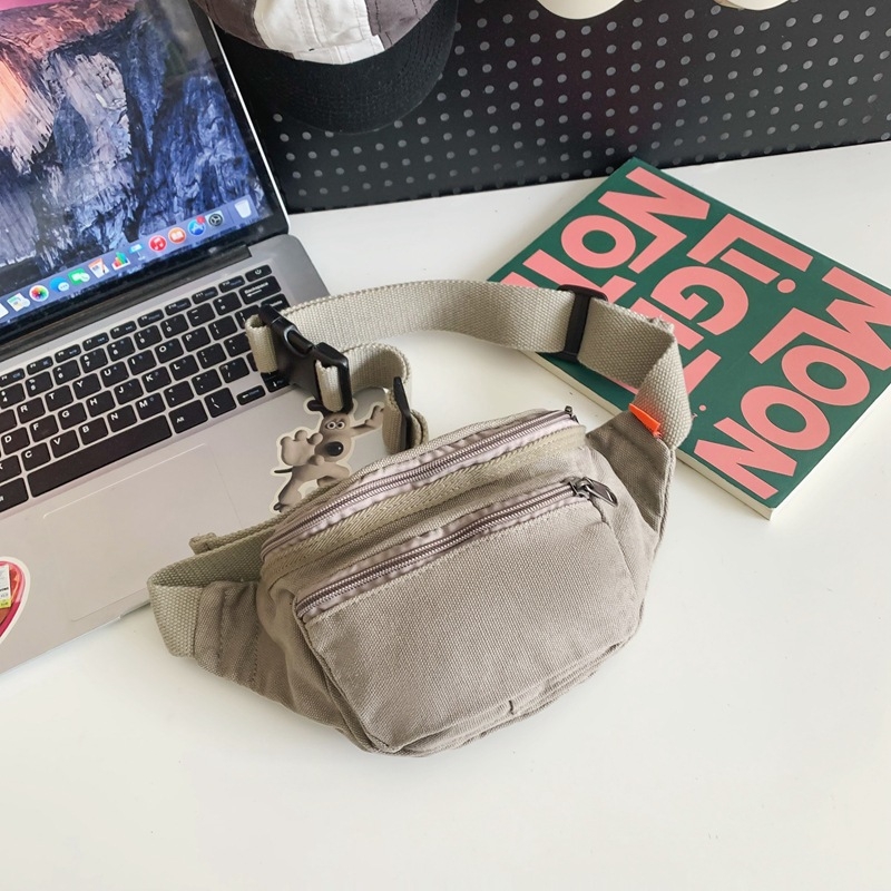 Unisex torba za prsa od ispranog platna u japanskom stilu, casual mala crossbody torba za mlade