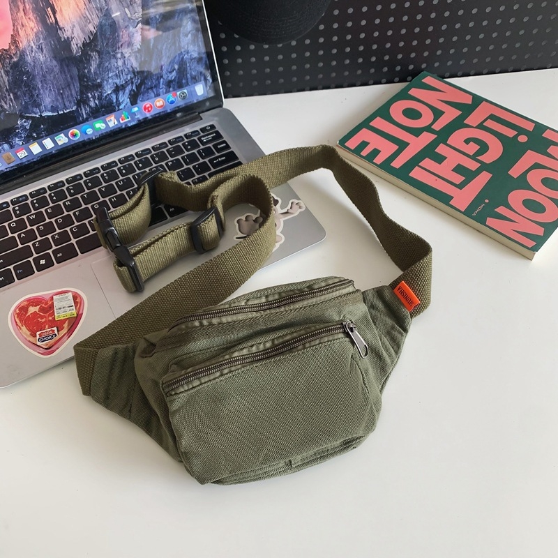 Unisex torba za prsa od ispranog platna u japanskom stilu, casual mala crossbody torba za mlade