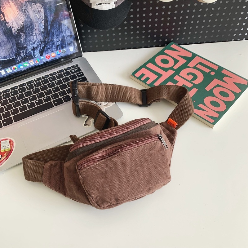 Unisex torba za prsa od ispranog platna u japanskom stilu, casual mala crossbody torba za mlade