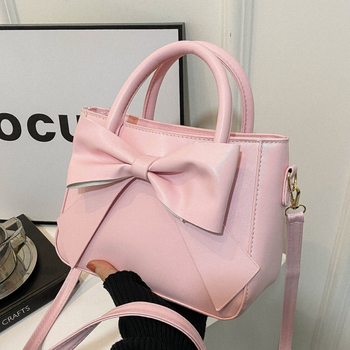 Ženska crossbody torba s mašnicom, jednobojna, mala veličina, PU koža, proljeće 2025