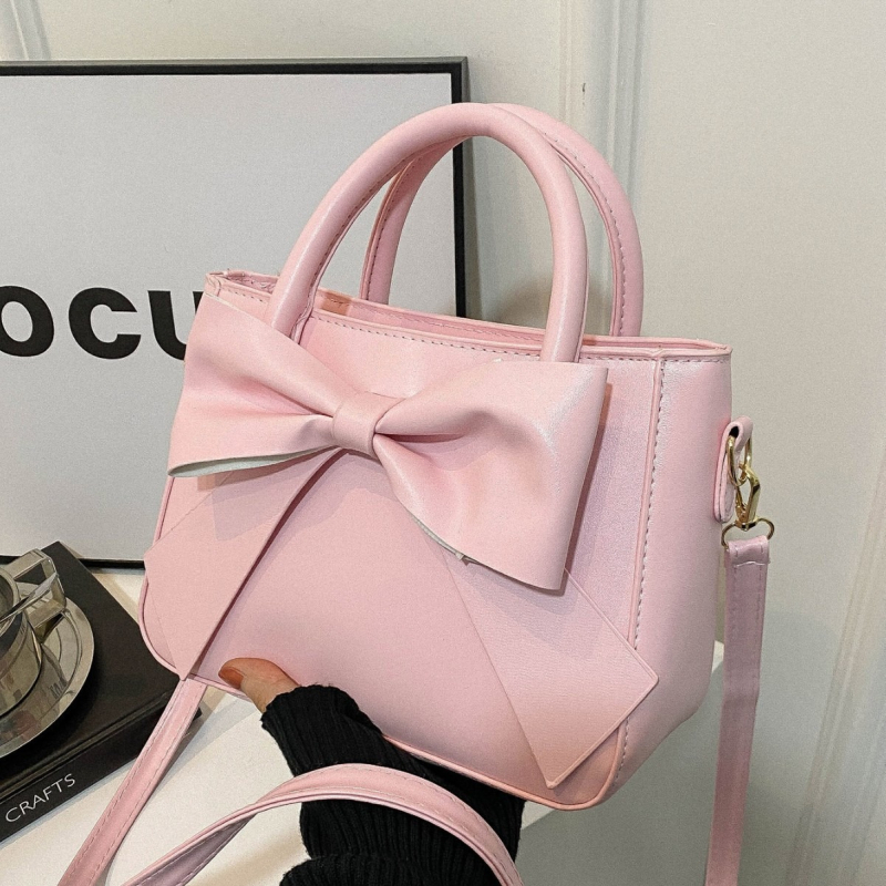 Ženska crossbody torba s mašnicom, jednobojna, mala veličina, PU koža, proljeće 2025