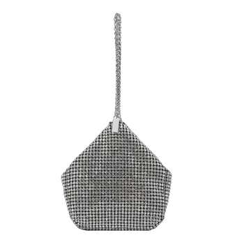 Ženska večernja torbica s dijamantnim ukrasom i kristalima, svilenim vanjskim dijelom, elegantan večernji clutch
