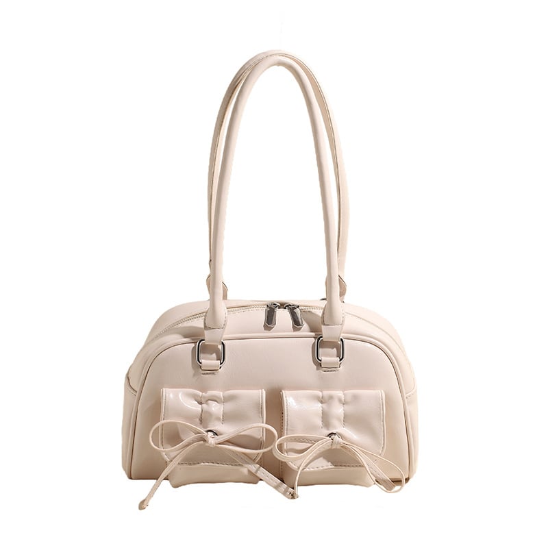 Γυναικεία PU τσάντα με φιόγγο, στυλ βραχίωνα ή ώμου, μεσαίου μεγέθους, οριζόντιο τετράγωνο σχήμα, φερμουάρ, επένδυση πολυεστέρα-βαμβάκι, καθημερινή χρήση, premium υφή