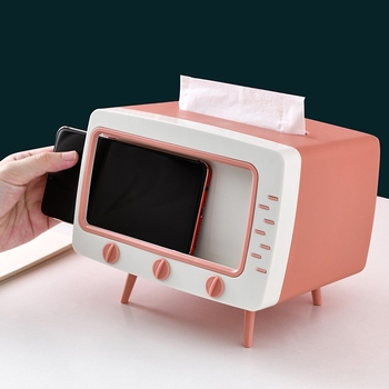 Držač za telefon u stilu InS, kutija za maramice, stolni retro nosač televizora i kutija za pohranu