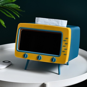 Držač za telefon u stilu InS, kutija za maramice, stolni retro nosač televizora i kutija za pohranu