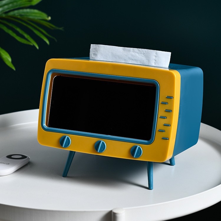 Držač za telefon u stilu InS, kutija za maramice, stolni retro nosač televizora i kutija za pohranu