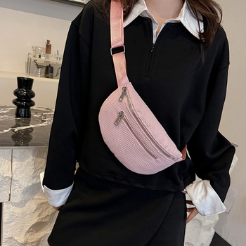 Corduroy női crossbody táska, ősz 2025, városi egyszerű stílus, cipzárral és belső zsebekkel