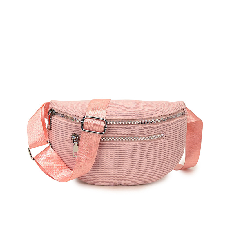 Corduroy női crossbody táska, ősz 2025, városi egyszerű stílus, cipzárral és belső zsebekkel