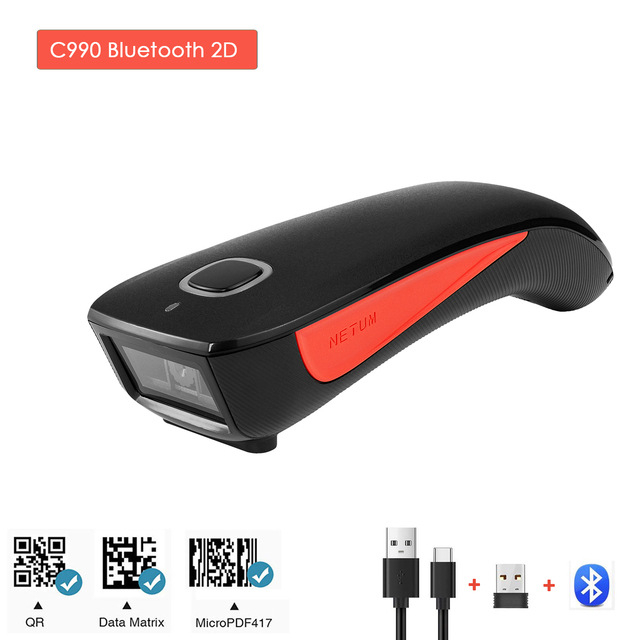NETUM C750 Bluetooth φορητός 2D σαρωτής γραμμωτών κωδικών με υποστήριξη QR