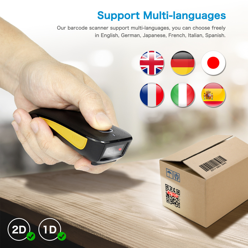 NETUM C750 Bluetooth φορητός 2D σαρωτής γραμμωτών κωδικών με υποστήριξη QR