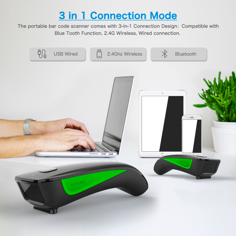 NETUM C750 Bluetooth φορητός 2D σαρωτής γραμμωτών κωδικών με υποστήριξη QR