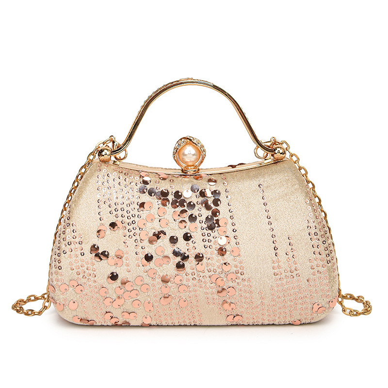 Modna večernja clutch torbica s bisernim narukvicom, kutijastog oblika, elegantan dizajn