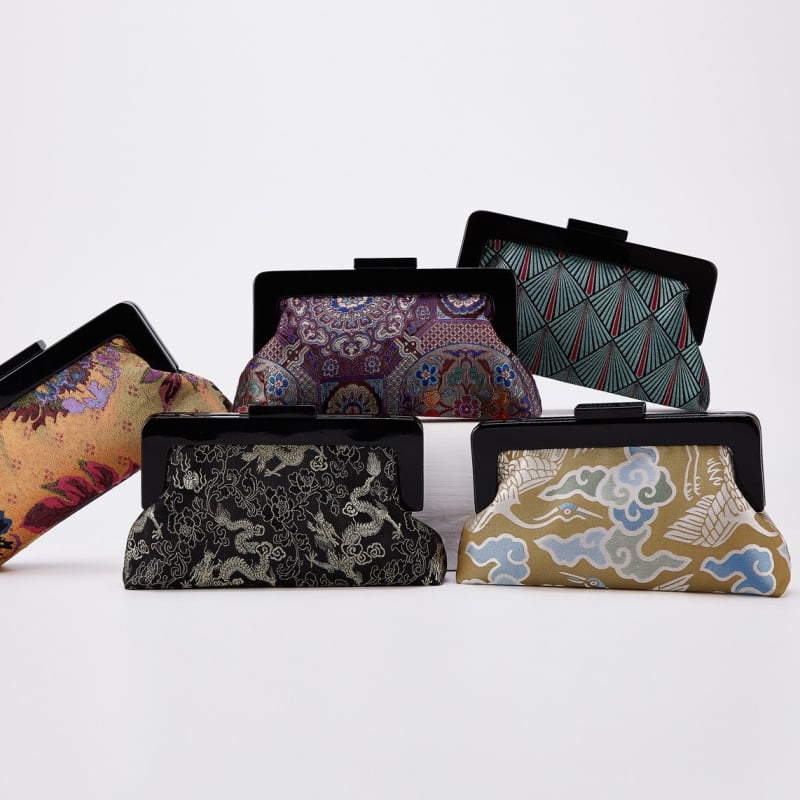 Τσάντα σε κινεζικό εθνικό στυλ με jacquard brocade ύφασμα, μικρή τετράγωνη βραδινή τσάντα-ώμου