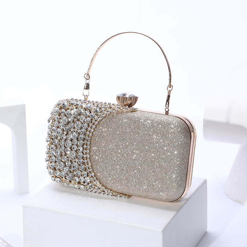 Dijamantima ukrašena ženska večernja torbica, ručna clutch za zabave i bankete, kozmetička torbica