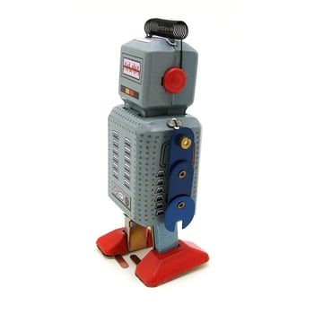 Ms294 Plechni robot-radnik figurica - retro nostalgična metalna dekorativna figura