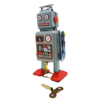 Ms294 Plechni robot-radnik figurica - retro nostalgična metalna dekorativna figura