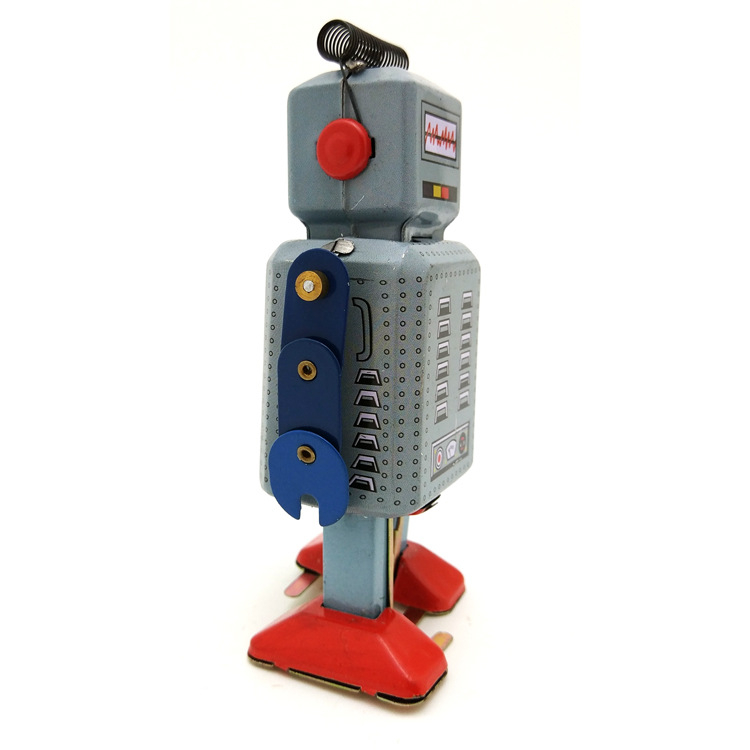 Ms294 Plechni robot-radnik figurica - retro nostalgična metalna dekorativna figura