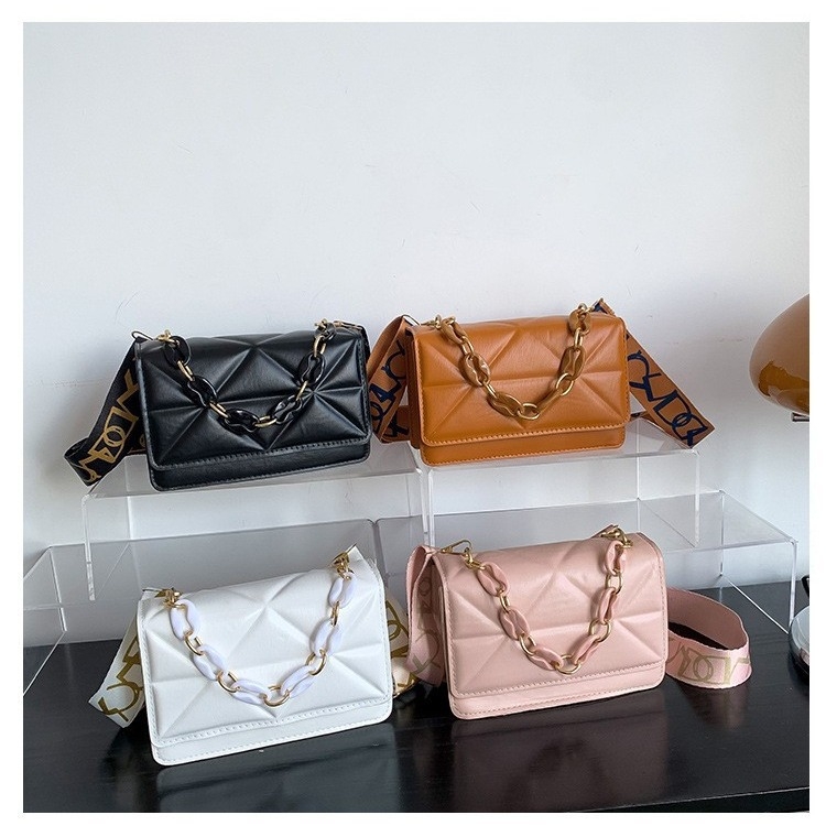 Ženska mala kvadratna PU kožna crossbody torbica, gradski street style, jesen 2023
