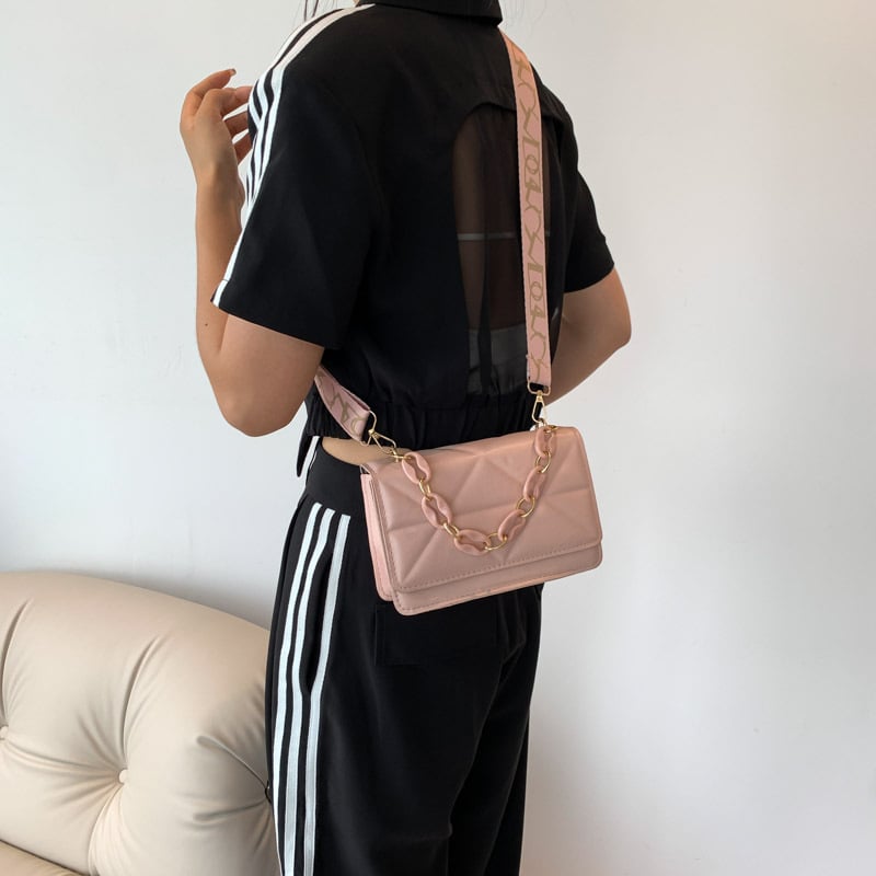 Ženska mala kvadratna PU kožna crossbody torbica, gradski street style, jesen 2023