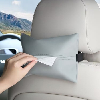 Kožna kutija za maramice za auto, montirana na sjedalu remenom, skrivena pohrana
