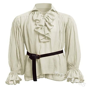 Retro férfiing galléros, plisírozott ujjú, modell C106