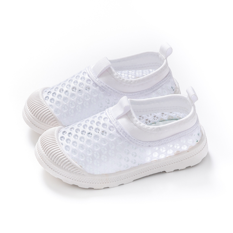 Dječje mrežaste tenisice, bijele, slip-on dizajn, ljetne sportske obuće za vrtić