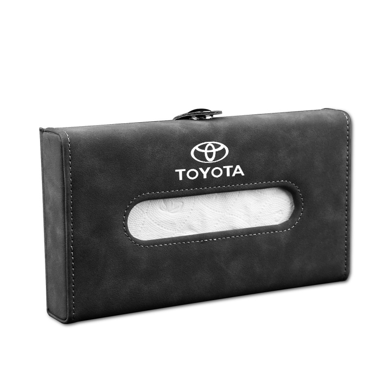 Kožna kutija za maramice u viziru s kozmetičkim ogledalom za Toyota RAV4, Camry, Levin, Avalon