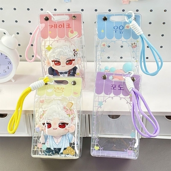 Berry Bear 3D сладка куклена чанта с форма на кутия за хляб, прозрачен PVC аксесоар за съхранение на кукли