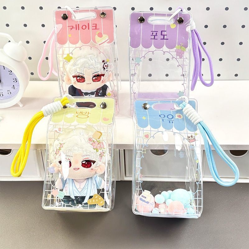 Berry Bear 3D сладка куклена чанта с форма на кутия за хляб, прозрачен PVC аксесоар за съхранение на кукли