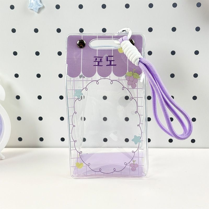 Berry Bear 3D сладка куклена чанта с форма на кутия за хляб, прозрачен PVC аксесоар за съхранение на кукли