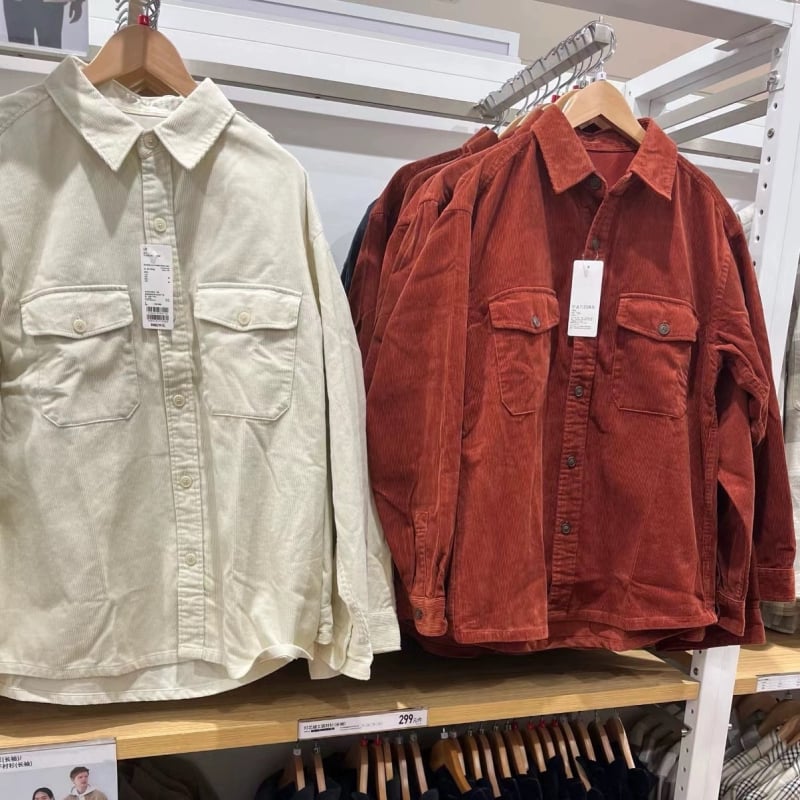 Βιντάζ corduroy εργατικό πουκάμισο-σακάκι με μακριά μανίκια, φθινοπωρινό-χειμερινό 2024, κωδικός 460689