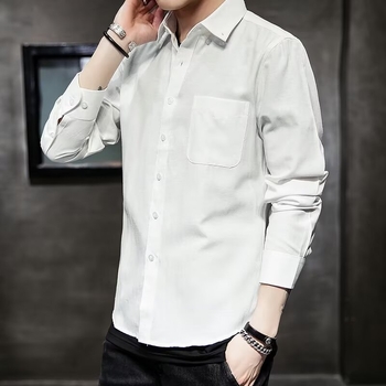 Muška košulja s dugim rukavima od Oxford tkanine, casual-business, slim fit, jednobojna, korejskog stila, velika veličina