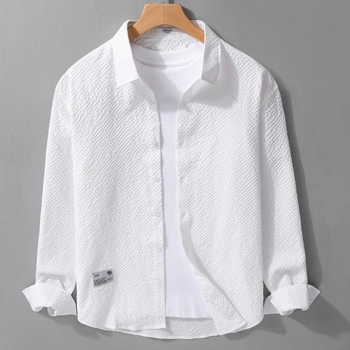 2026 muška košulja s dugim rukavima, jednobojna, casual stil, ležerni kroj
