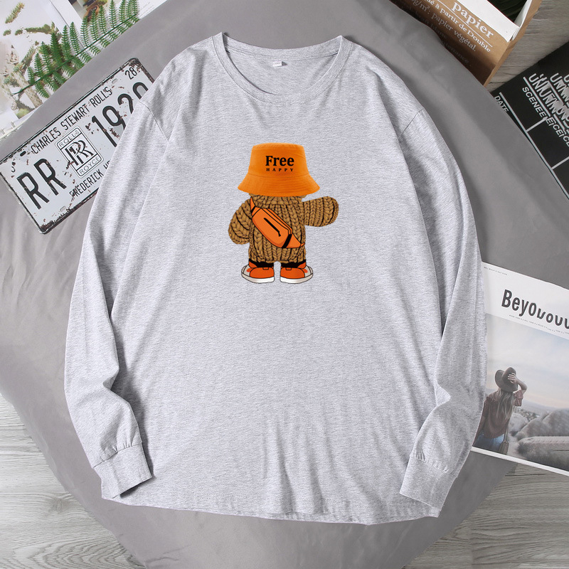 Muški T‑shirt s dugim rukavom i okruglim izrezom, ležernog jesenskog stila, plus veličina
