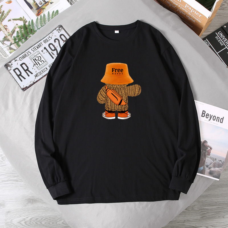 Muški T‑shirt s dugim rukavom i okruglim izrezom, ležernog jesenskog stila, plus veličina