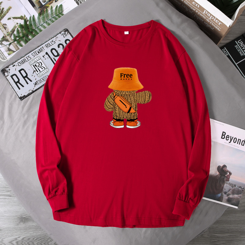 Muški T‑shirt s dugim rukavom i okruglim izrezom, ležernog jesenskog stila, plus veličina