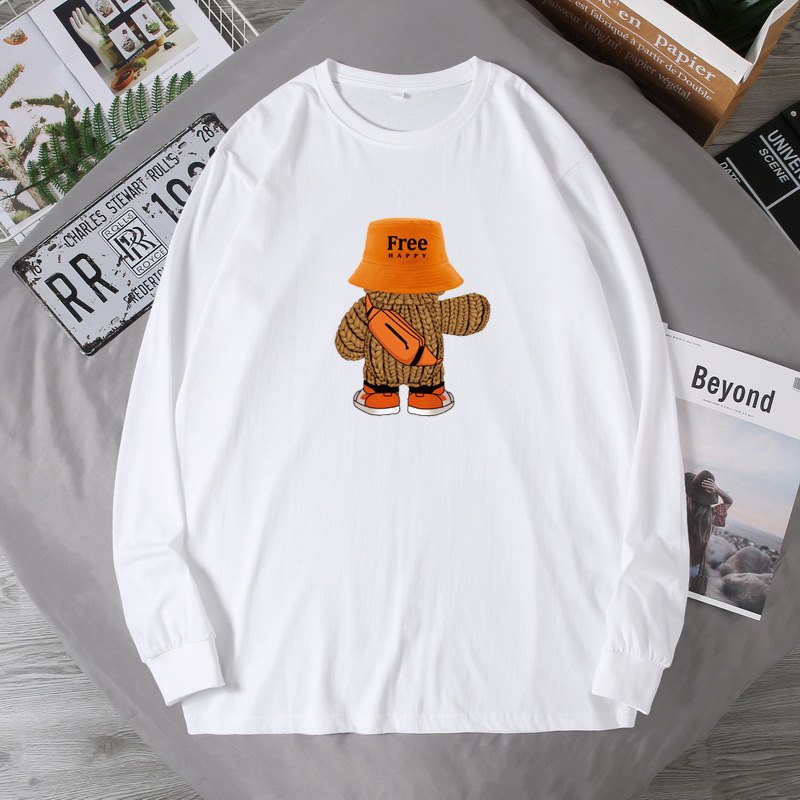 Muški T‑shirt s dugim rukavom i okruglim izrezom, ležernog jesenskog stila, plus veličina