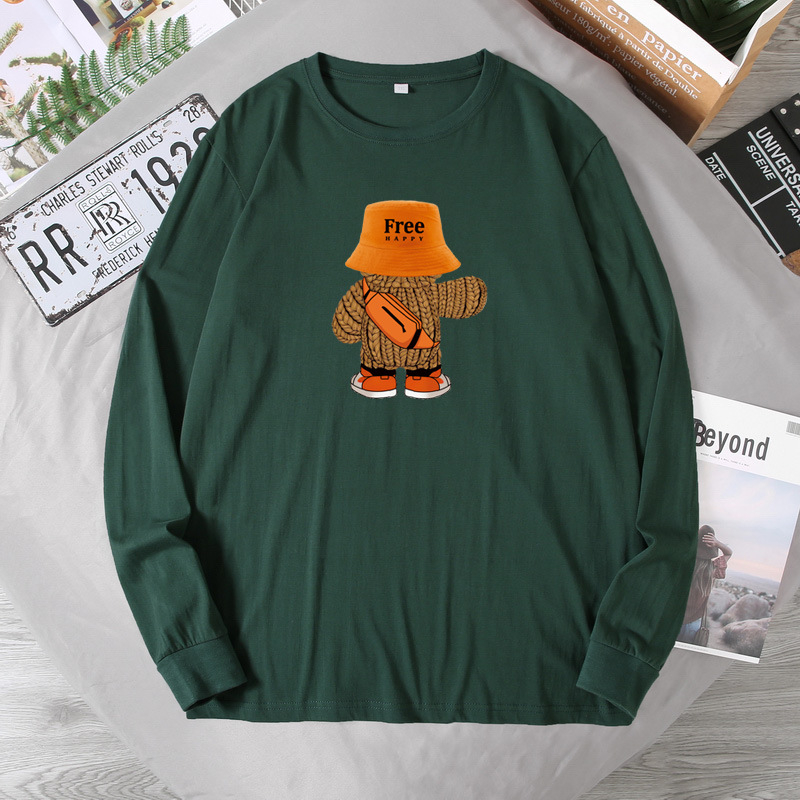 Muški T‑shirt s dugim rukavom i okruglim izrezom, ležernog jesenskog stila, plus veličina