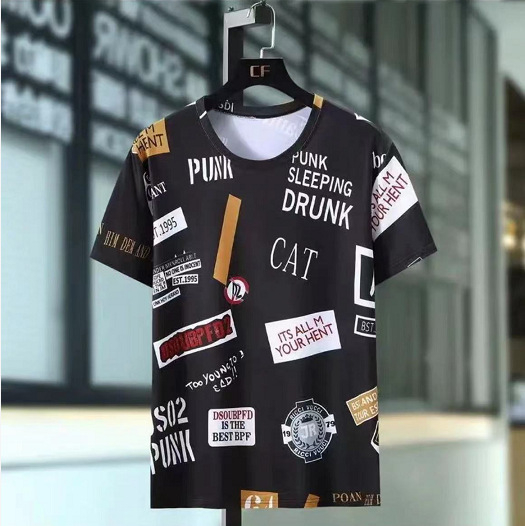 Prilagođeni ice silk muški kratki T-shirt, ljeto, opušten kroj, okrugli izrez, moderan visoko-kvalitetni stil