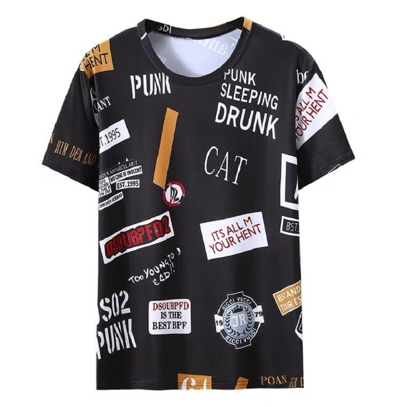 Prilagođeni ice silk muški kratki T-shirt, ljeto, opušten kroj, okrugli izrez, moderan visoko-kvalitetni stil
